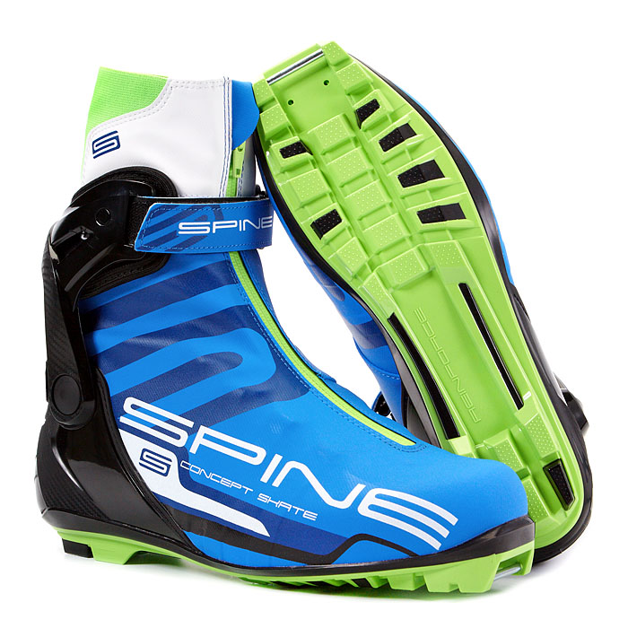 Лыжные ботинки SPINE NNN Concept Skate Pro (296M) (синий/черный/салатовый)